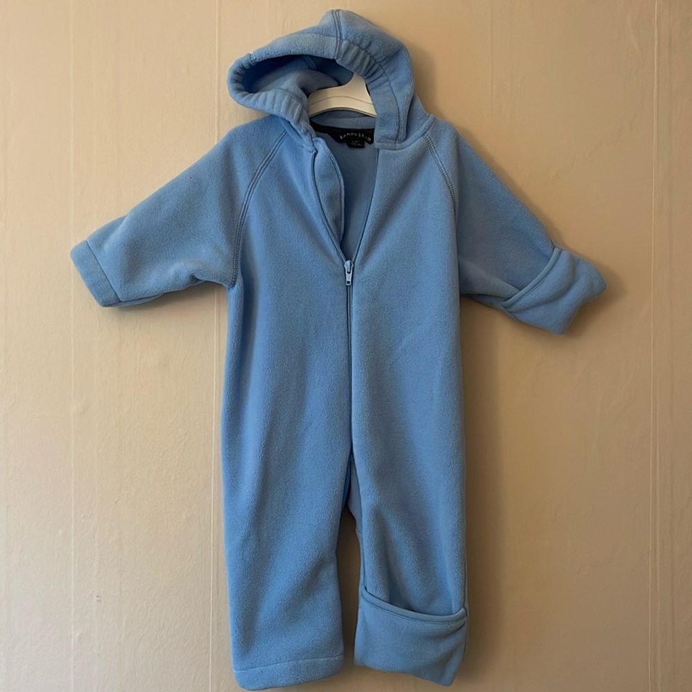Land’s End baby fleece bunting baby blue 3-6 months